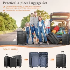 FURNIinspire Luggage 3packs Luggage Set, 20-28 Inch Luggage Expandable Hardside Suitcase, ABS Durable Lightweight Travel Luggage With TSA Lock, Black 7 FURNIinspire Luggage 3packs Luggage Set, 20-28 Inch Luggage Expandable Hardside Suitcase, ABS Durable Lightweight Travel Luggage With TSA Lock, Black -Home Decor GUEST 9d9255b7 5fd3 414b 88c4 0332befa5566