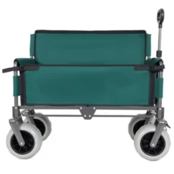 FURNIinspire Outdoor Serving Carts 3-in-1 Folding Wagon With Bench Seat 500lbs Capacity, Beach Tires For Camping Beach, Green, 40.94"*25.2"*44.29" -Home Decor GUEST 9dd4fbc5 aa1a 4220 b781 14a364ca14bc