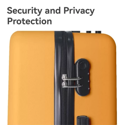 FURNIinspire Bag And Luggage Sets Hard Shell 3 Piece Suitcase Set, Travel Luggage Business Suitcases With Wheels, Yellow, 19.88"*10.63"*29.92" 3 FURNIinspire Bag And Luggage Sets Hard Shell 3 Piece Suitcase Set, Travel Luggage Business Suitcases With Wheels, Yellow, 19.88"*10.63"*29.92" - Image 3