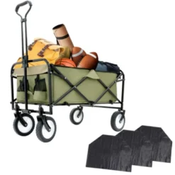FURNIinspire Outdoor Serving Carts 360lbs Foldable Wagon Cart Beach Wagon Utility Cart Wagon Grocery Cart For Fishing, Green, 35.04"*21.65"*38.98" -Home Decor GUEST 9ec63b90 5594 4d69 93b1 89e662385f74