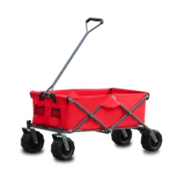 FURNIinspire Outdoor Serving Carts Park Garden Cart Tool Customized Color Folding Camping Trolley Outdoor Picnic Beach Wagon, Red, 37.8"*21.2"*34.45" -Home Decor GUEST a09f8c41 811b 4b63 903c e49fb425eca0