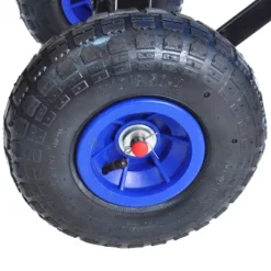 FURNIinspire Wheelbarrows And Lawn Carts Outdoor Wagon Pulling Air Tires Garden Cart, Lawn Cart With Pull Handle, Blue, 39“*19"*20" -Home Decor GUEST a0dc1e92 21b2 4929 8f1d b341cebdf282