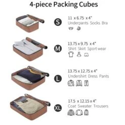 FURNIinspire Bag And Luggage Sets 4 Piece Luggage Set, Carry On Luggage Suitcase With 4 Packing Cubes, Travel Luggage, Black, 16.69"*12.4"*29.72" -Home Decor GUEST a198e069 1983 492b 954c 709a06f6822e