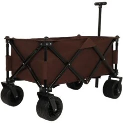 FURNIinspire Wheelbarrows And Lawn Carts Utility Park Garden Cart, Heavy Duty Garden Cart Folding Camping Cart, Brown, 37.8"*21.65"*34.33" 9 FURNIinspire Wheelbarrows And Lawn Carts Utility Park Garden Cart, Heavy Duty Garden Cart Folding Camping Cart, Brown, 37.8"*21.65"*34.33" -Home Decor GUEST a23a53c6 7161 4ff7 b70a 5ffd3e74bebd