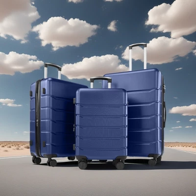 FURNIinspire Bag And Luggage Sets 20/24/28 Inch Luggage Set 3pcs Hard Shell Rolling Suitcase Set Expandable Travel Luggage With Spinner Wheels, Blue 5 FURNIinspire Bag And Luggage Sets 20/24/28 Inch Luggage Set 3pcs Hard Shell Rolling Suitcase Set Expandable Travel Luggage With Spinner Wheels, Blue - Image 5