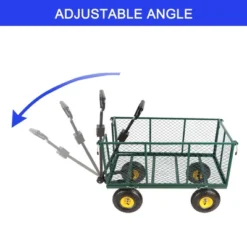 FURNIinspire Wheelbarrows And Lawn Carts Flower Cart Garden Flower Cart, Multi Function Wagon Cart With Handle, Green, 44“*20"*41" -Home Decor GUEST a301236d 4a11 4905 85d9 c6fb9a0af9d1