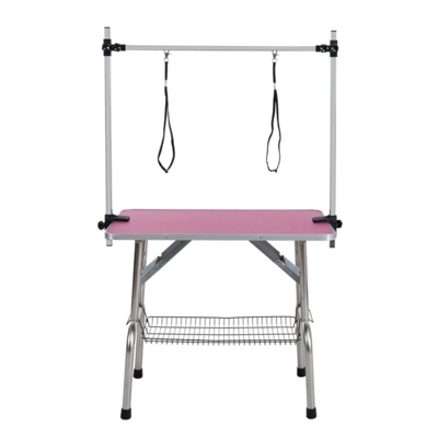 FURNIinspire Pet Grooming Tools Foldable Pet Grooming Table For Pet Large Dogs And Cats With Adjustable, Bathing Station, Pink, 38"*23.6"*65.5" 5 FURNIinspire Pet Grooming Tools Foldable Pet Grooming Table For Pet Large Dogs And Cats With Adjustable, Bathing Station, Pink, 38"*23.6"*65.5" - Image 5