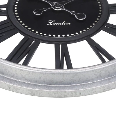 FURNIinspire Wall Clocks 20inch Living Room Round Hanging Clock Decorative Timepiece Modern Wall Clock For Bedroom, Black, 20"*20"*2" 4 FURNIinspire Wall Clocks 20inch Living Room Round Hanging Clock Decorative Timepiece Modern Wall Clock For Bedroom, Black, 20"*20"*2" - Image 4