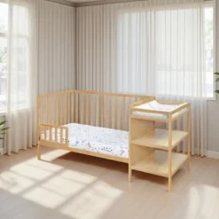 FURNIinspire Cribs Convertible Crib Baby Crib Baby Bed, Toddler Crib Changer Combo, 3 In 1 Crib Nursery Cribs For Bedroom, Brown, 71.5"*29.75"*35" -Home Decor GUEST a69a6b1d c2ce 4496 a9ed cb91f102f5f8