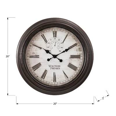 FURNIinspire Wall Clocks 20inch Round Living Room Decorative Roman Numeral Hanging Clock, Timepiece Vintage Wall Decor, Brown, 20"*20"*2" 2 FURNIinspire Wall Clocks 20inch Round Living Room Decorative Roman Numeral Hanging Clock, Timepiece Vintage Wall Decor, Brown, 20"*20"*2" - Image 2