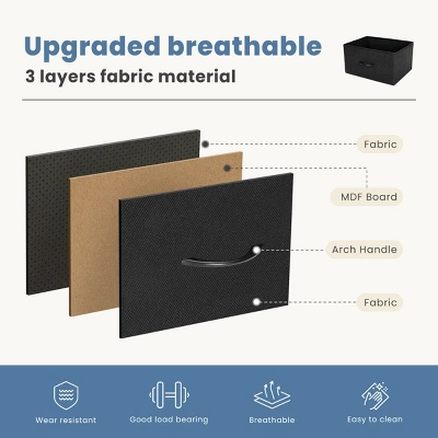 FURNIinspire Dressers 10 Drawer Fabric Tall Dresser Tower Closet Storage Chest Of Drawers For Bedroom Nursery, Black, 11.8"*31"*45.6" 4 FURNIinspire Dressers 10 Drawer Fabric Tall Dresser Tower Closet Storage Chest Of Drawers For Bedroom Nursery, Black, 11.8"*31"*45.6" - Image 4