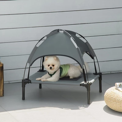 FURNIinspire Pet Beds Elevated Portable Dog Cot Pet Bed With UV Protection Canopy Shade, 24 Inch, Gray, 24.00"*18.00"*24.50" 5 FURNIinspire Pet Beds Elevated Portable Dog Cot Pet Bed With UV Protection Canopy Shade, 24 Inch, Gray, 24.00"*18.00"*24.50" - Image 5