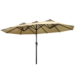 FURNIinspire Patio Umbrellas, Double Sided Twin Patio Umbrella Outdoor, Brown -Home Decor GUEST a9b4bc20 4dc2 4d07 9980 1a4f1baa9223