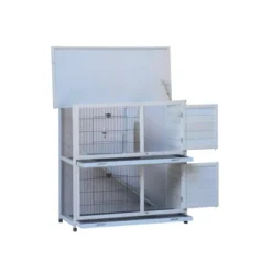 FURNIinspire Rabbit Hutch Outdoor, 2-Story Rabbit Cage Indoor With Run, Bunny Cage With 2 Removable No-Leak Trays, Non-Slip Ramp, 41"*19.7"*40.55" 7 FURNIinspire Rabbit Hutch Outdoor, 2-Story Rabbit Cage Indoor With Run, Bunny Cage With 2 Removable No-Leak Trays, Non-Slip Ramp, 41"*19.7"*40.55" -Home Decor GUEST a9f7362b 4721 4e19 aacf f5864bbf693b