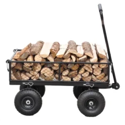 FURNIinspire Wheelbarrows And Lawn Carts Outdoor Steel Frame Wagon Cart Garden Cart, Ideal For Firewood And Yard Debris, Black, 40“*19"*40" 7 FURNIinspire Wheelbarrows And Lawn Carts Outdoor Steel Frame Wagon Cart Garden Cart, Ideal For Firewood And Yard Debris, Black, 40“*19"*40" -Home Decor GUEST aa71d35a 512c 4adb 8fcd 2d8ca2d88d82