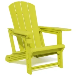 FURNIinspire Patio Accent Chairs Outdoor Folding Chairs Adirondack Chair, Portable Chair With Handles For Beach, Backyard, Yellow, 31.4"*29.6"*36.4" -Home Decor GUEST ac89303f 359f 420f 9e59 1d3c436c389a