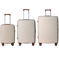 FURNIinspire Bag And Luggage Sets 3 Piece Rolling Suitcase Set, Hard Suitcases With Wheels, Lightweight Travel Luggage, Beige, 21.46"*12.01"*30.51" -Home Decor GUEST acbb12fe ea01 41e0 bd5c 5e90df99a469