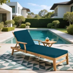 FURNIinspire Outdoor Seat Cushions 2 PCS Outdoor Chaise Lounge Chair Cushion Replacement For Patio Garden, Backyard, Lake Blue, 75"*24"*2.7" -Home Decor GUEST ade7c5fe d677 4f30 85ac 23eac5d9f4c3