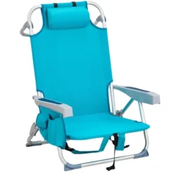 FURNIinspire Outdoor Portable Chair Adjustable Back With Storage Pockets For Relaxation And Fun, Mint Green, 24.8"*25.6"*32.28" -Home Decor GUEST ae0a4595 e402 4aeb 880c 216efac6b0bd