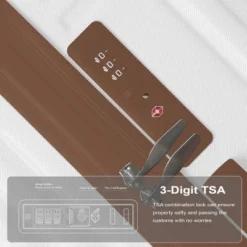 FURNIinspire Bag And Luggage Sets 3 Size Luggage Suitcases With Wheels, Hard Rolling Suitcase Set For Travel Business, Brown, 20.87"*11.81"*30.31" -Home Decor GUEST aeb1d47a 7377 48c0 9b9b 7c9e09db3906