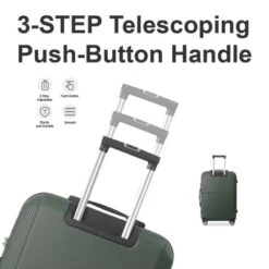FURNIinspire Bag And Luggage Sets 3 Piece Rolling Luggage, Travel Hard Suitcase With Wheels, Stylish Suitcase Set, Green, 21.06"*11.81"*30.31" -Home Decor GUEST af758ed2 ced0 45b9 a61b 6dfa21074a0b