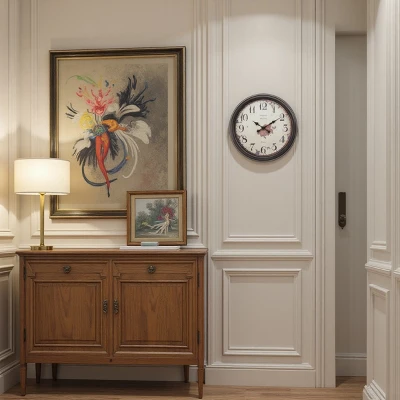 FURNIinspire Wall Clocks 20inch Round Aged Wall Clock Living Room Vintage Timepiece Hanging Clock Home Decor For Bedroom, Brown, 20"*20"*2.25" 1 FURNIinspire Wall Clocks 20inch Round Aged Wall Clock Living Room Vintage Timepiece Hanging Clock Home Decor For Bedroom, Brown, 20"*20"*2.25"