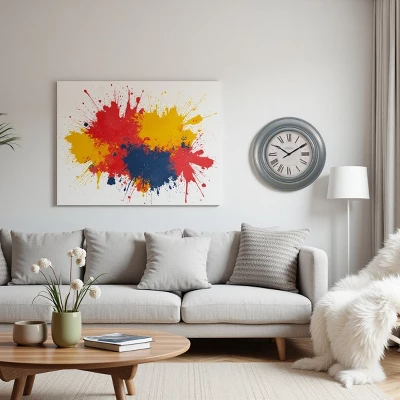 FURNIinspire Wall Clocks 30inch Modern Round Wall Clock Decorative Living Room Vintage Wall Decor For Bedroom, Metal Frame, Blue, 30"*30"*2" 1 FURNIinspire Wall Clocks 30inch Modern Round Wall Clock Decorative Living Room Vintage Wall Decor For Bedroom, Metal Frame, Blue, 30"*30"*2"