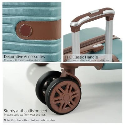 FURNIinspire Bag And Luggage Sets 3 Piece Carry On Luggage Sets, Lightweight Hard Shell Suitcase With Wheel, Bag Set, Blue, 8.9"*13.6"*21.3" 4 FURNIinspire Bag And Luggage Sets 3 Piece Carry On Luggage Sets, Lightweight Hard Shell Suitcase With Wheel, Bag Set, Blue, 8.9"*13.6"*21.3" - Image 4