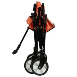 FURNIinspire Outdoor Serving Carts Minimeetall Collapsible Foldable Wagon Cart Utility Wagon Grocery Cart 225lbs, Orange, 35.04"*22.44"*38.58" -Home Decor GUEST b27609d8 d263 46c1 8085 132f31d52344