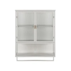 FURNIinspire Kitchen And Dining Cabinets Modern Wall Cabinet Closet Pantry Cabinets With Glass Door, Shelf, Towel Rack, White, 9.06"*23.62"*30.71" -Home Decor GUEST b4b56b72 b8e0 4fbd b31f 1015fb0173c4