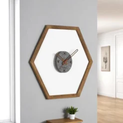 FURNIinspire Decorative Wall Clocks Indoor Silent Wooden Frame Living Room Wall Clock Timepiece For Bed Room, Home Decor, Brown, 30"*30"*2.25" -Home Decor GUEST b5e15169 b2e6 4293 a8d2 22cadd61d558