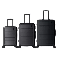 FURNIinspire Bag And Luggage Sets Hard Shell 3 Piece Suitcase Set, Travel Luggage Business Suitcases With Wheels, Black, 19.88"*10.63"*29.92" -Home Decor GUEST b5f08083 200e 47d4 89e2 1f6d746b0842