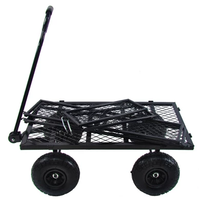 FURNIinspire Wheelbarrows And Lawn Carts Outdoor Steel Frame Wagon Cart Garden Cart, Ideal For Firewood And Yard Debris, Black, 40“*19"*40" 4 FURNIinspire Wheelbarrows And Lawn Carts Outdoor Steel Frame Wagon Cart Garden Cart, Ideal For Firewood And Yard Debris, Black, 40“*19"*40" - Image 4