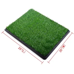 FURNIinspire Pet Crates And Houses, Downtown Pet Supply Dog Grass Pad With Tray, Artificial Grass Training Pads, Green, 20“*25" -Home Decor GUEST b9d1f25a eb90 4482 b14d 3aad6db85019