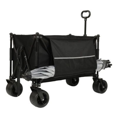 FURNIinspire Outdoor Serving Carts Collapsible Foldable Extended Wagon 480lbs Capacity Heavy Duty Folding Utility Cart, Black, 37.4"*23.03"*38.98" 3 FURNIinspire Outdoor Serving Carts Collapsible Foldable Extended Wagon 480lbs Capacity Heavy Duty Folding Utility Cart, Black, 37.4"*23.03"*38.98" - Image 3