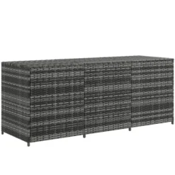 FURNIinspire Utility Storage Cabinet 175 Gallon Outdoor Storage Box With Inner Liner PE Rattan Wicker Deck Box, Grey, 29.90"*13.80"*24.80" -Home Decor GUEST bc9eb963 73f0 47eb 98af 857f7f181d7b