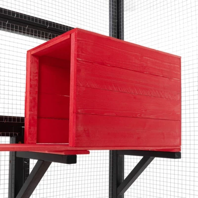 FURNIinspire Pet Crates And Houses Gothic Outdoor Large Cat Catio, Wood Cat Enclosure With Platforms Condos, Black, 62.6"*32.3"*70.1" 4 FURNIinspire Pet Crates And Houses Gothic Outdoor Large Cat Catio, Wood Cat Enclosure With Platforms Condos, Black, 62.6"*32.3"*70.1" - Image 4