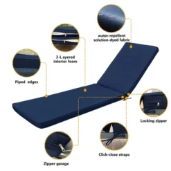 FURNIinspire Outdoor Seat Cushions Patio Lounge Chair Cushion Replacement, Outdoor Chair Cushion, Removable Cover, Dark Blue, 74.4"*22.05"*2.76" 8 FURNIinspire Outdoor Seat Cushions Patio Lounge Chair Cushion Replacement, Outdoor Chair Cushion, Removable Cover, Dark Blue, 74.4"*22.05"*2.76" -Home Decor GUEST bccb4f46 40ed 4f92 95c5 b626696d3142
