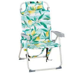 FURNIinspire Outdoor Portable Chair Adjustable Back And Extra Storage For Comfort And Relaxation, Lemon, 24.8"*27.56"*38.89" 9 FURNIinspire Outdoor Portable Chair Adjustable Back And Extra Storage For Comfort And Relaxation, Lemon, 24.8"*27.56"*38.89" -Home Decor GUEST bf1aea52 d6b7 417f b08d f86b9ab94256