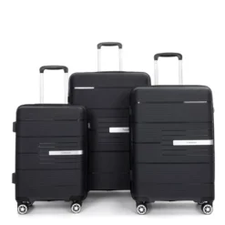 FURNIinspire Bag And Luggage Sets 3 Piece Travel Suitcase Set With Spinner Wheels, Stylish Lightweight Carry On Luggage, Black, 18.9"*11.77"*28.94" -Home Decor GUEST c088254c 65e0 422b ae13 e8f6103ac8e1