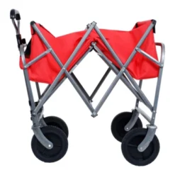 FURNIinspire Outdoor Serving Carts Collapsible Folding Wagon 300L Collapsible Wagon With Tailgate All-Terrain Wheels, Red, 35.43"*21.85"*39.17" -Home Decor GUEST c1ecb105 1545 4aa4 bc8a 13953b73dbee