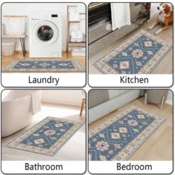 FURNIinspire Floor Mats 3 Piece Modern Kitchen Rug Non-Slip Floor Carpet Large Machine Washable Area Rugs For Bathroom, Blue, 20"*60" -Home Decor GUEST c32e1239 6484 4020 8b04 5f3ddf9ec8c6