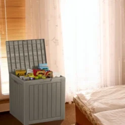 FURNIinspire Deck Boxes, Portable Storage Box With Waterproof Function For Patio Furniture, Garden Tools, All Weather Use, Brown, 22.09"*17.09"*20.87" 9 FURNIinspire Deck Boxes, Portable Storage Box With Waterproof Function For Patio Furniture, Garden Tools, All Weather Use, Brown, 22.09"*17.09"*20.87" -Home Decor GUEST c569bcd8 889b 49e2 9d5f be63005c978c