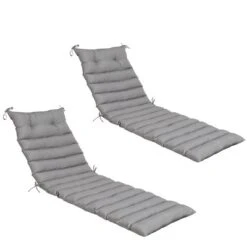 FURNIinspire Outdoor Seat Cushions 2pcs Waterproof Patio Seat Cushion, Breathable Lounge Chair Cushion Replacement, Gray, 73"*24"*2.36" -Home Decor GUEST c669ddba 4f96 499c b963 db85445541f2