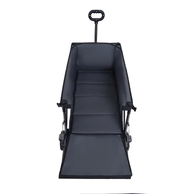 FURNIinspire Wheelbarrows And Lawn Carts Collapsible Folding Wagon, Foldable Beach Wagon, Garden Cart, Yard Cart, Black, 49.02"*22.05"*35.04" 1 FURNIinspire Wheelbarrows And Lawn Carts Collapsible Folding Wagon, Foldable Beach Wagon, Garden Cart, Yard Cart, Black, 49.02"*22.05"*35.04"