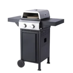 FURNIinspire Outdoor Grills, Griddles And Smokers Professional 2 Burner Gas Grill, Stainless Steel BBQ With Pizza Oven, Black, 22.6"*23.6"*17.32" -Home Decor GUEST c882970e 49bf 4d1c bd80 fa2f14613389