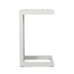 FURNIinspire Patio End Table, C-Shaped Side Table, Compact, Stylish, And Versatile, White, 15"*14.5"*24" -Home Decor GUEST c8c1d5c6 5d16 4d47 a1bb 0120048249c7