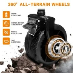 FURNIinspire Outdoor Serving Carts Collapsible Wagon 140L Wagons Carts Foldable For All-Terrain With Brake For Camping Beach, Black, 44.9"*20"*46.8" -Home Decor GUEST c8c6e282 e7cf 4e94 bf35 b270d2fac128