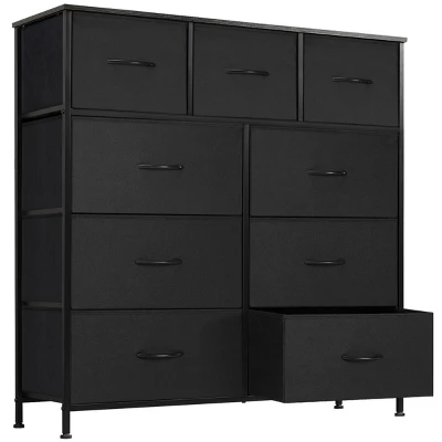 FURNIinspire Dressers 9 Drawer Fabric Tall Dresser Tower Closet Storage Chest Of Drawers For Bedroom Nursery, Black, 11.8"*39.37"*39.37" 5 FURNIinspire Dressers 9 Drawer Fabric Tall Dresser Tower Closet Storage Chest Of Drawers For Bedroom Nursery, Black, 11.8"*39.37"*39.37" - Image 5