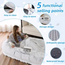 FURNIinspire Pet Beds Human Dog Bed, Washable Faux Fur Dog Bed, Large Dog Sofa Bed Washable Pet Bedfor Bedroom, Living Room, Gray, 71"*45"*14" 8 FURNIinspire Pet Beds Human Dog Bed, Washable Faux Fur Dog Bed, Large Dog Sofa Bed Washable Pet Bedfor Bedroom, Living Room, Gray, 71"*45"*14" -Home Decor GUEST c8e38838 c62c 45b3 aaea 67f24b9e2c9f